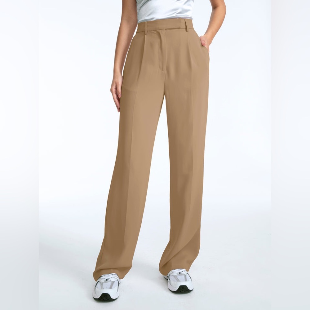 NWT Commense High Waisted Straight Leg Pleat Front Trousers Small